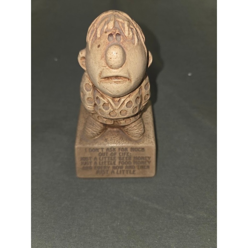 Vintage Paula 1970 W-158 Beer Money Figurine Sad Man Polka Dot Shirt Statue
